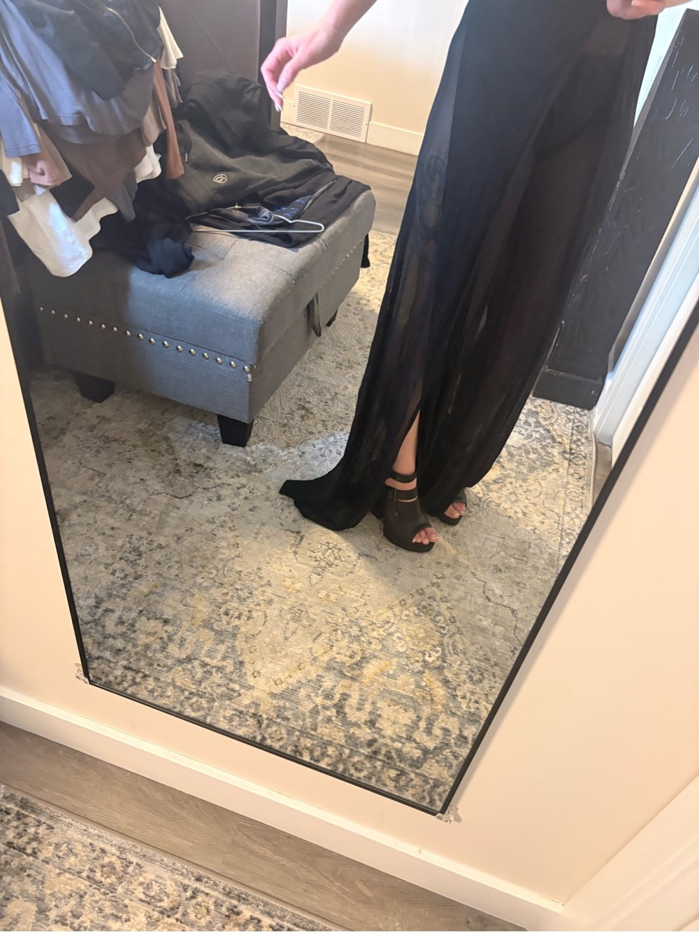 Black Sheer pants with Slits